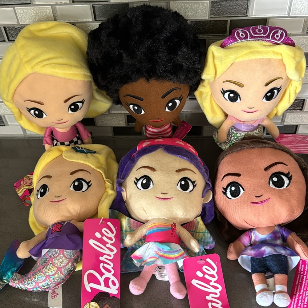 BARBIE Chibi Plush Doll Figure Set of 6 / Mattel / Limited Edition / BRAND NEW